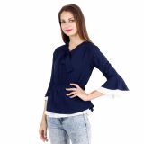 Shyammc  Navy Blue Crepe Tie Top for Women