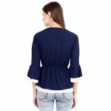 Shyammc  Navy Blue Crepe Tie Top for Women