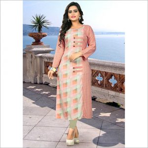 Women’s  Embroidered Poly-Silk Straight Kurta/Kurti