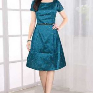 Isha 222 Green Taffeta Silk Party Wear Exclusive Designer Dress