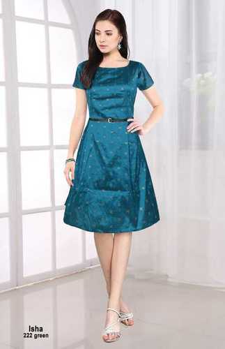 Isha 222 Green Taffeta Silk Party Wear Exclusive Designer Dress