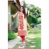 Women's Embroidered Poly-Silk Straight Kurta/Kurti