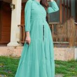 Women's Multi-Color Floral Print Cotton Anarkali Kurta with Palazzo Pants and Dupatta