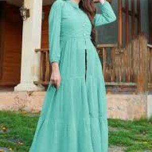 Women’s Multi-Color Floral Print Cotton Anarkali Kurta with Palazzo Pants and Dupatta